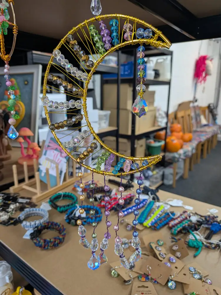 Rainbow suncatchers in many colours, all handmade on site