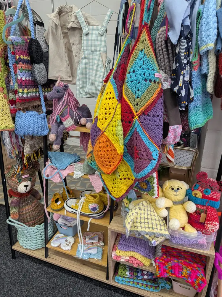 Colourful crochet bags