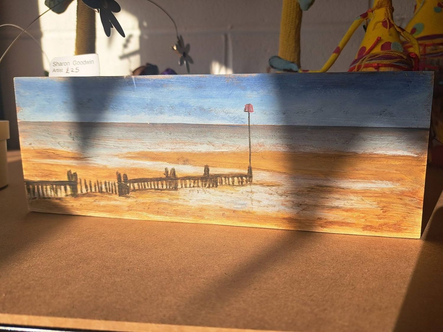 Painted seaside scene by local artist Sharon Goodwin