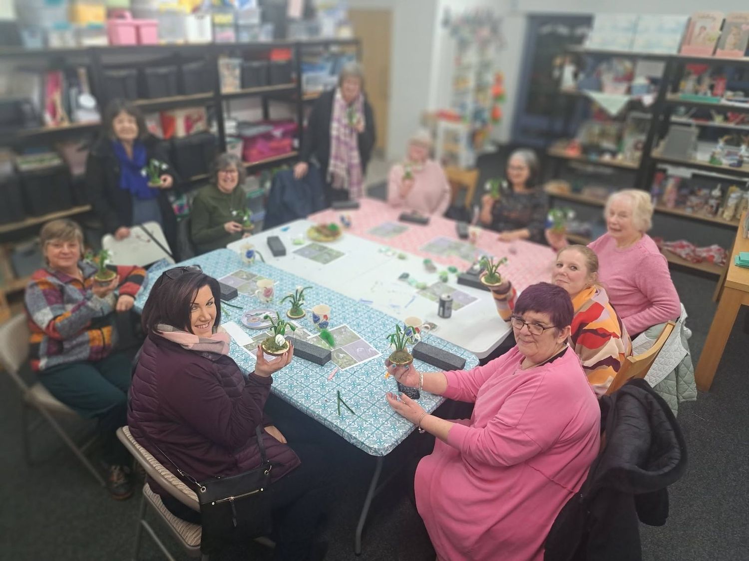 A friendly group enjoying a workshop together at Cabana Crafts